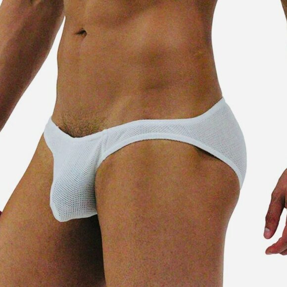 LOBBO Size M 100% Cotton Mesh Bikini Brief - White - LOB-WHT-M - Picture 11 of 11